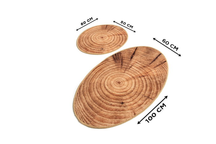 Mijölnir Juego de alfombrillas de baño Wood Djt Multicolor, 2 piezas